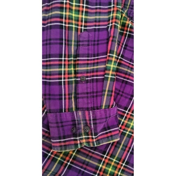 LRL Lauren Jeans Co. Ralph Lauren Size 2X Purple Plaid Cotton Shirt Button-Up - Picture 5 of 12
